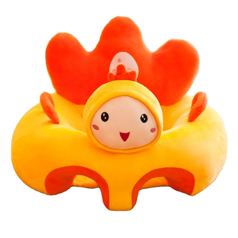 2021 New Design Cartoon Animal Infant Toddler Soft Plush Sofa Kids Baby Training Sit Safe Seat Sofa