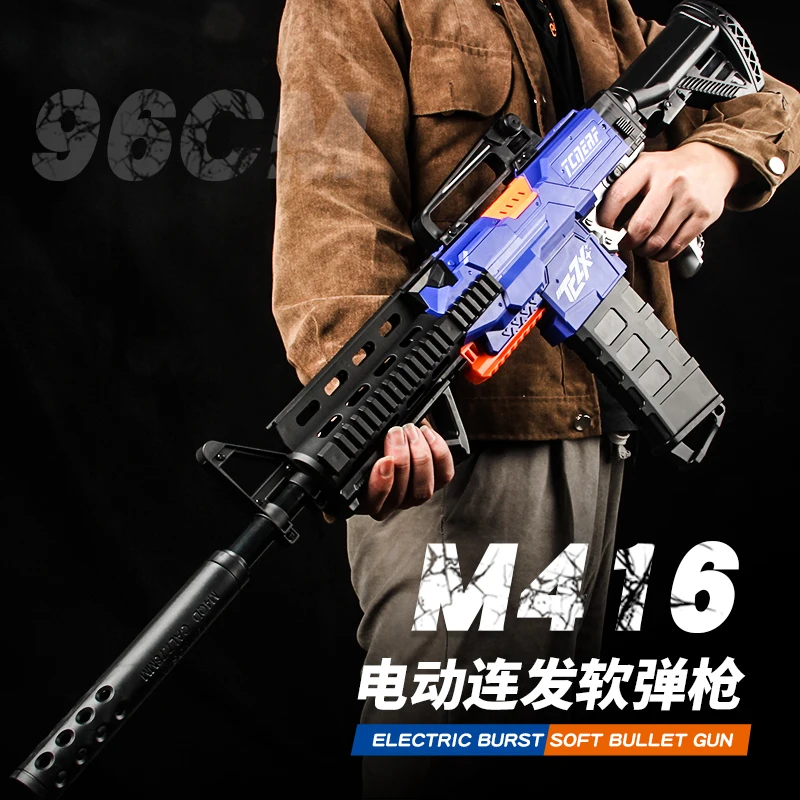 Children Military Gun Model Battle Shooting Game M416 Shell Ejection Soft Bullet Gun Toy