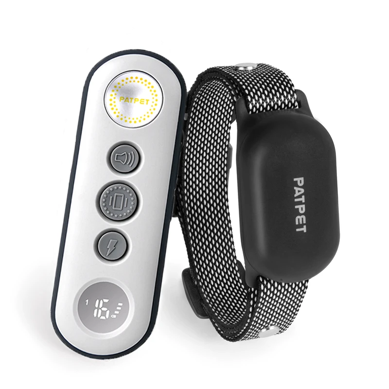Patpet rechargeable remote vibrating Dog Training e Collar Electric Shock Small Middle Big Dog with shock collar