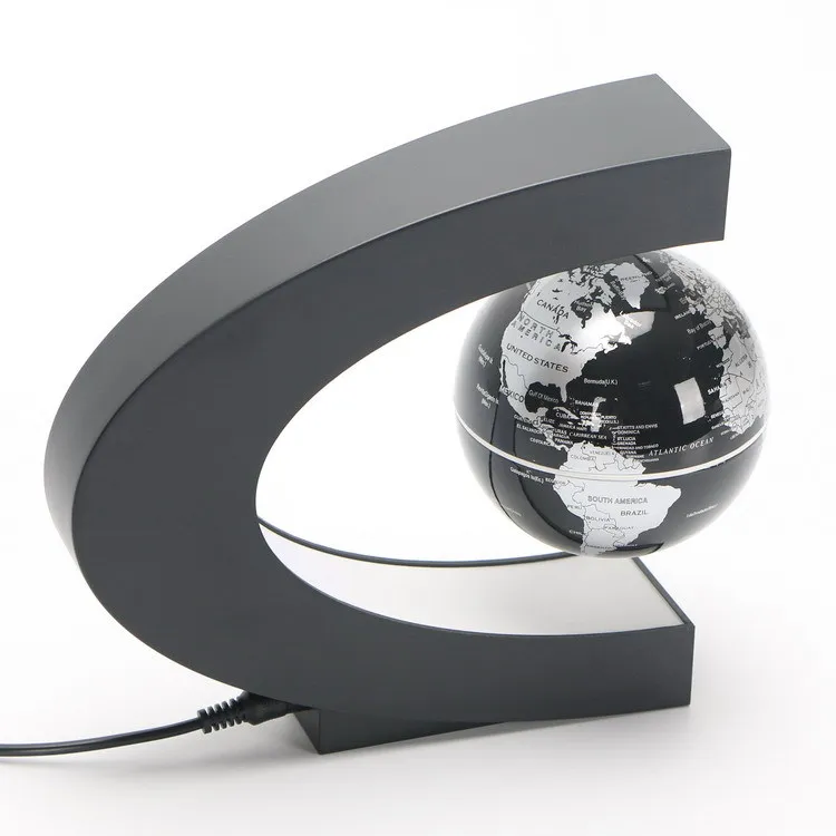 Magnetic Levitating Rotating Globe with LED Floating Bottle Display Globes World Desk Gadget