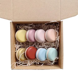 Newest Design Educational Macarons Wooden Pretend Play Food Dessert Toy Set for Kids