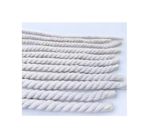 Wholesale raw white 3 Strand Twist Rope High Strength Cotton rope