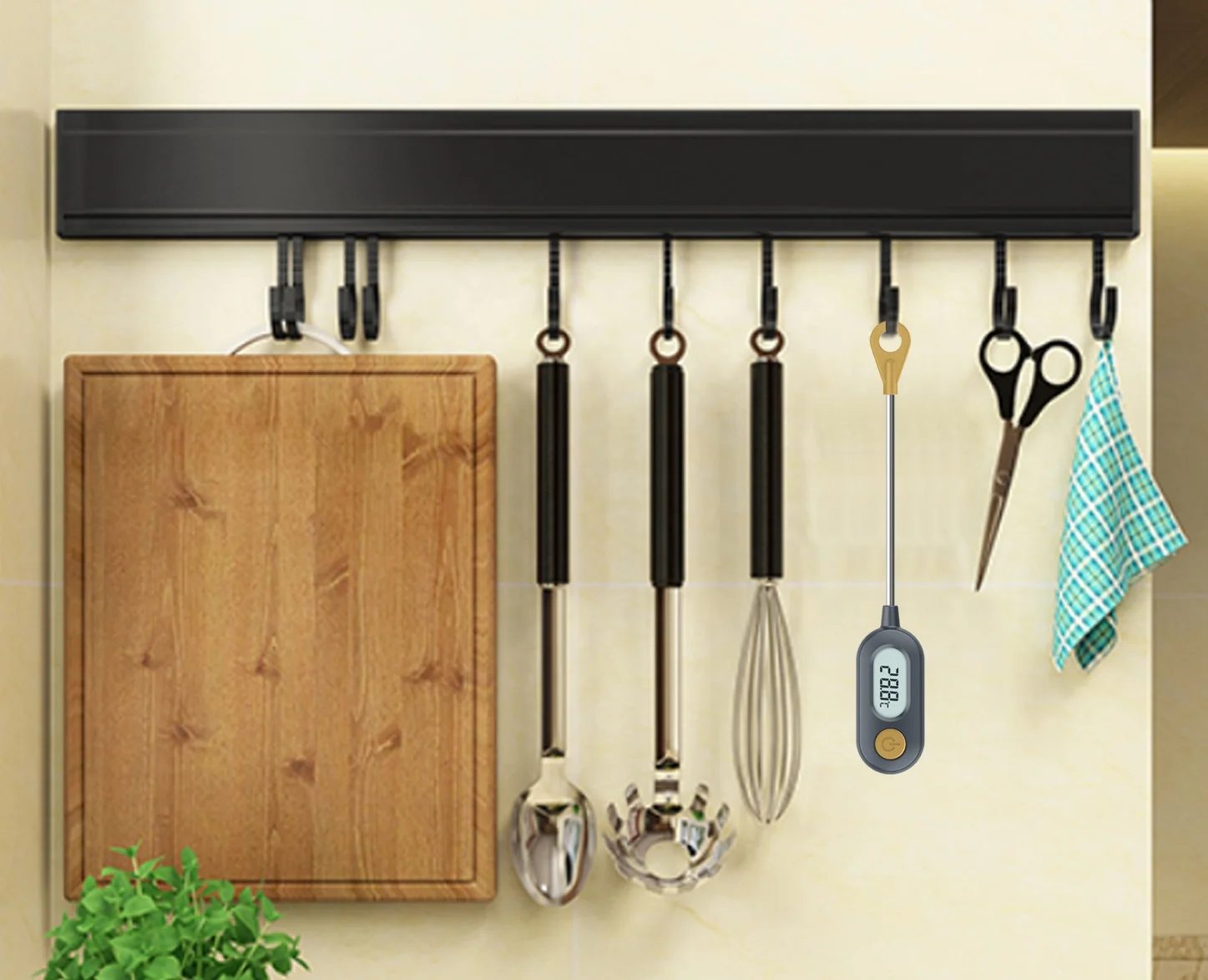 ABS And Stainless Steel Probe LCD Display Cover Digital Kitchen Thermometer