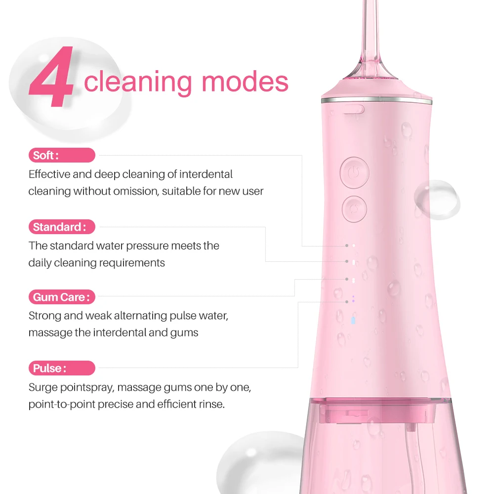 Custom Logo Tooth Cleaner Dental Care Water Pick Flosser Remove Bad Breath Portable Oral Irrigator For Home