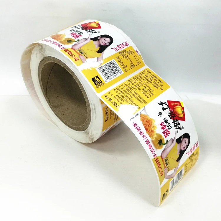 Глянцевая ламинирования 80gsm книги по искусству бумага упаковка этикетки стикеры рулонов для специй перец еда стекло Jar