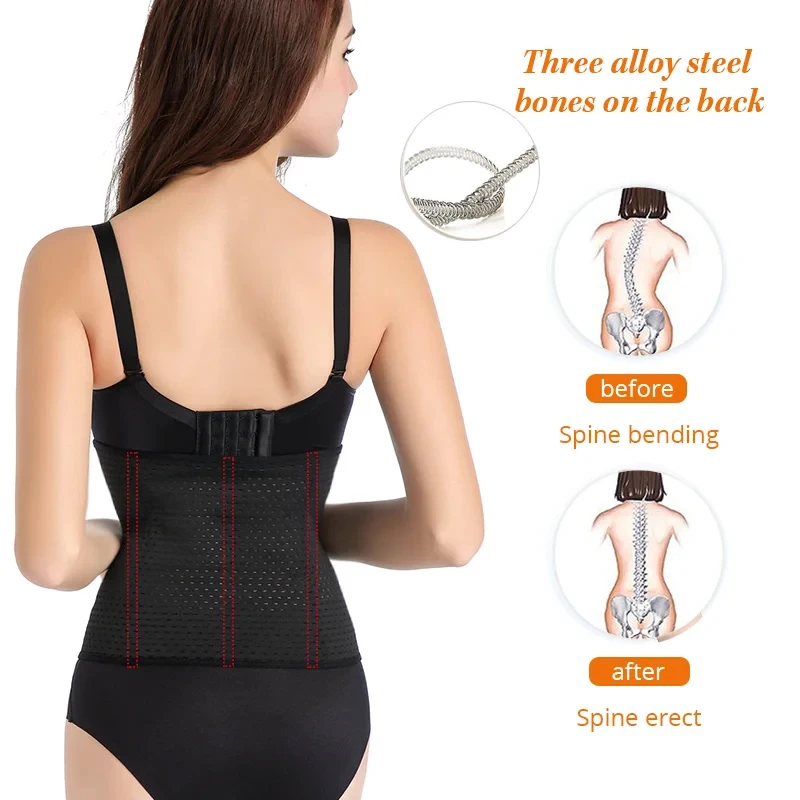 Women Waist Trimmer Wrap With 3 Hooks Workout Sport Sweat Band Abdominal Trainer Weight Loss Body Shaper Slimming Belt