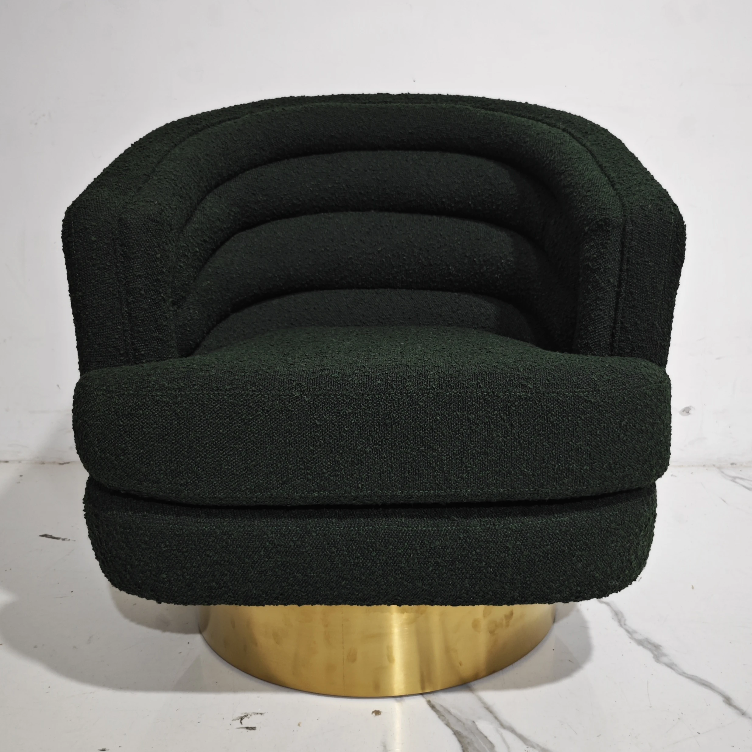 Modern Nordic Luxury Design Hotel Living Room Swivel Accent Chair Velvet Boucle Fabric Armchair Single Sofa Chair