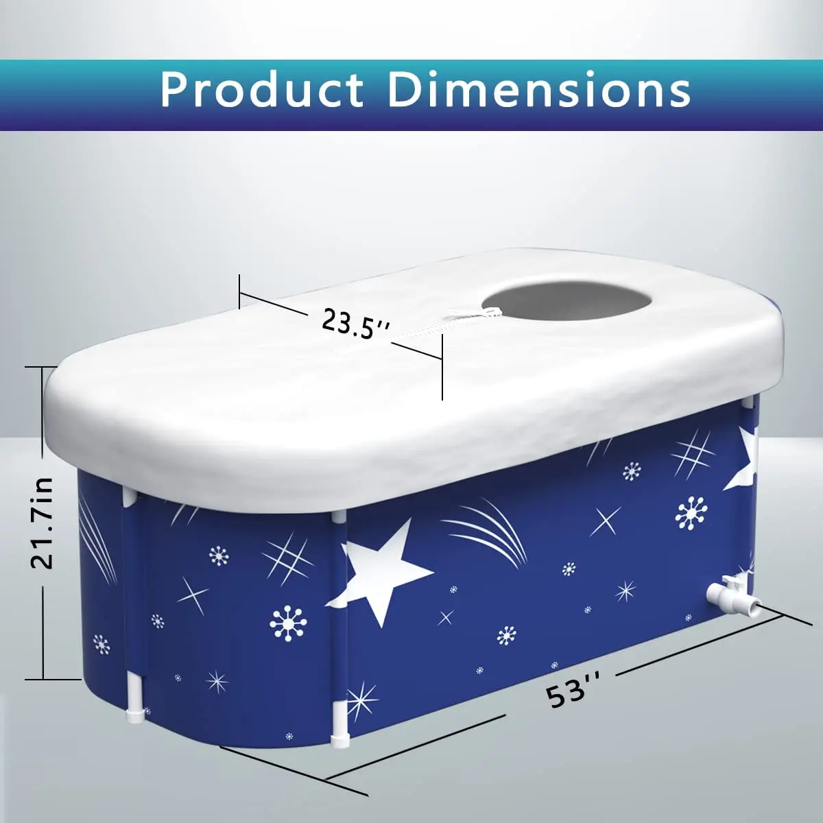 Extra Large Portable Foldable Bathtub with Cover for Adult Family SPA Soaking Tub for Small Bathroom