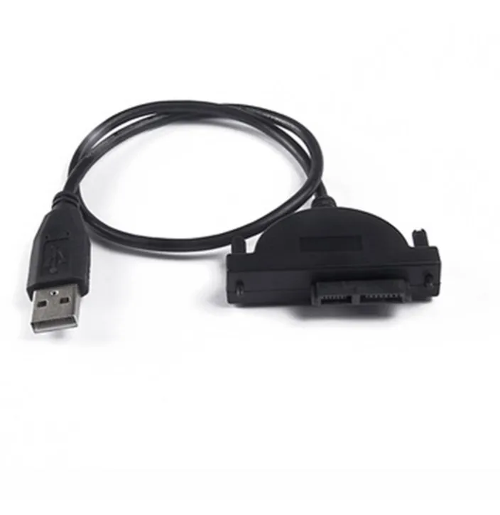 Hot Selling High Speed Black Data 2.5 Inch SSD HDD Hard Disk SATA to USB Cable SATA 7+6Pin USB 2.0 Sata Cable