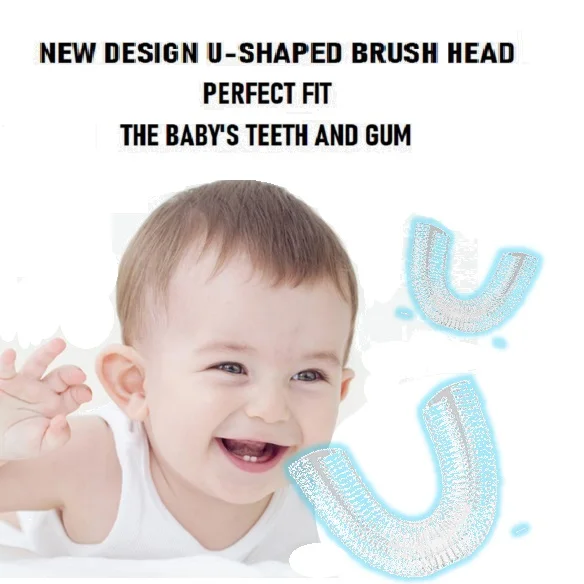 Pakiss FYA1001 Personalized Musical Electric Toothbrush with lip and base soft Silicone U brush Children Sonic Toothbrush