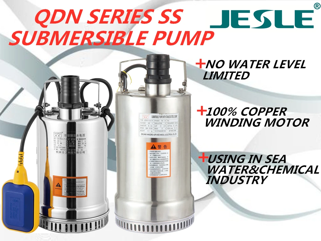 304 stainless steel pump body motor case mini portable anti acid or alkaline chemical industrial 0.2hp 1inch  submersible pump