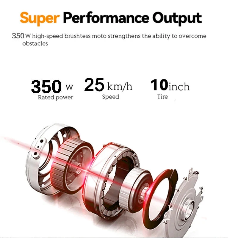 Unisex 10 Inch Big Wheel Electric Scooter Lightweight Foldable High Speed 25km/h 2000W Power Model Pro Smart Electronic Battery