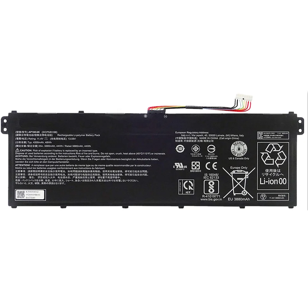 AP18C4K Laptop Battery for Acer Aspire 3 A315-42 A315-54 Aspire 5 A514-52 A515-43 Swift S40-51Series Rechargeable Batteries