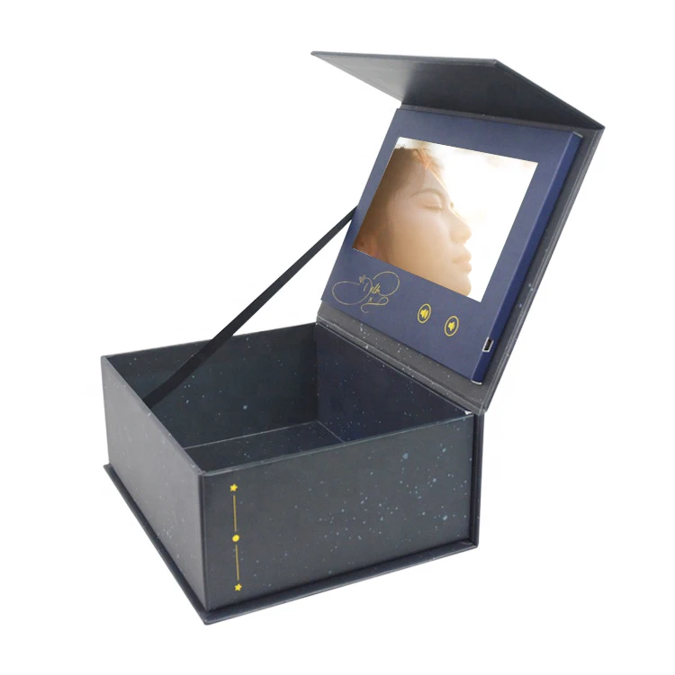 Заводская Цена Заказной черный 7-дюймовый ЖК-экран поздравительная видео Подарочная коробка Ювелирное кольцо для рекламы бизнеса маркетинга
