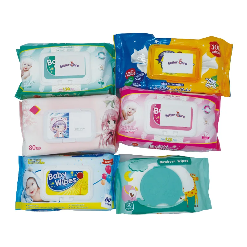 Wholesale Baby Wipes Manufacturing Natural Organic Baby Wet Wipe 80ct Disposable Wipes for Baby