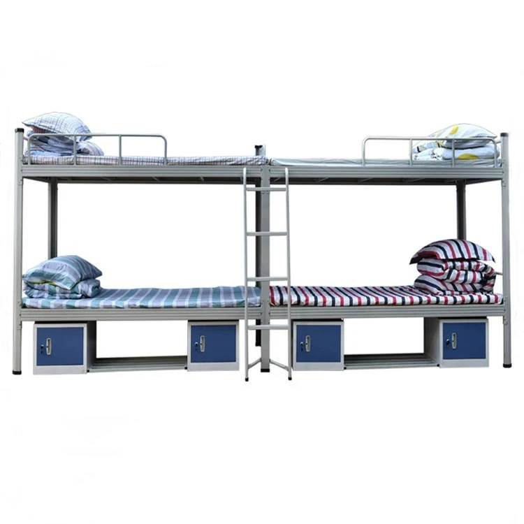 Hot Sale School Dormitory Furniture High Quality Metal Bunk Bed with Drawers for 4 people