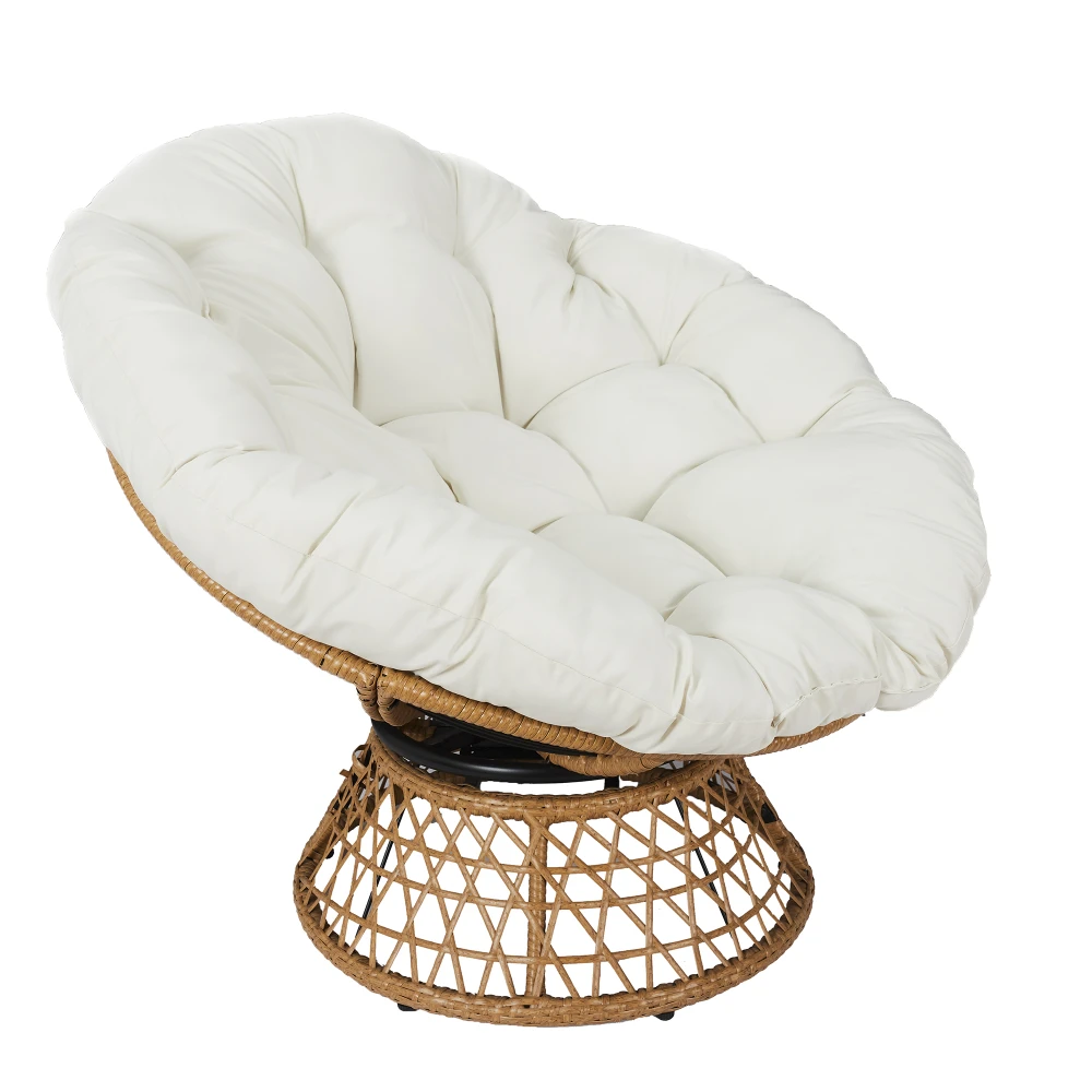 China outdoor rock customized chair on sale rattan OEM leisure garden wicker swivel chair