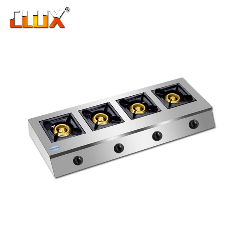 Stainless steel appliances wok 4 burner cooking gas stove cooker