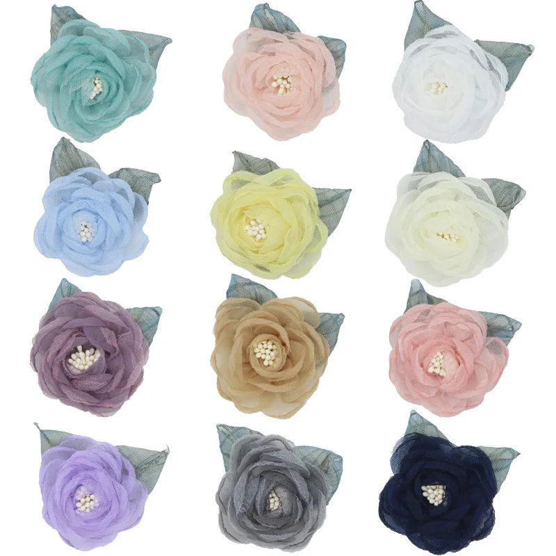 New Arrival Barerres 4.5" Solid Fabric Waffle Hair Bows Without Hair Clip For DIY Hair Accessories