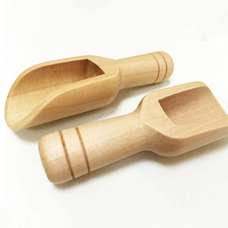 Wood Herb Powder Spoon Bath Shower Rice Spice Salts Mini Scoops Spoon Wooden Kitchen Cooking Baking Tools