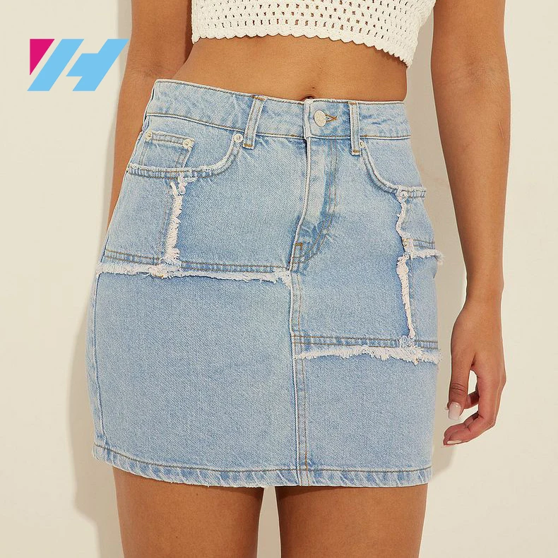 Джинсовая мини-юбка с завышенной талией на заказ короткие летние джинсовые юбки-карандаш
