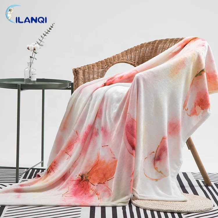 Factory Custom Thick Digital Polyester Print Flannel Fleece Throw Blanket Flannel Fleece Luxury Throw Blanket