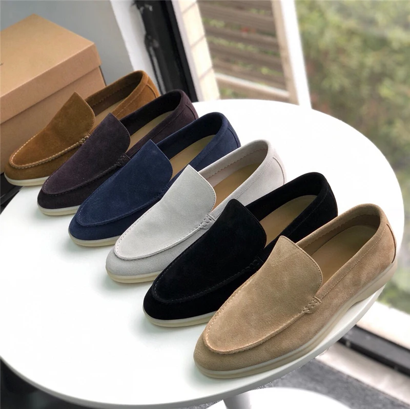 Luxury Designer High Quality Top Suede Cow Leather Casual Dress Shoes Flat Loafers For Men