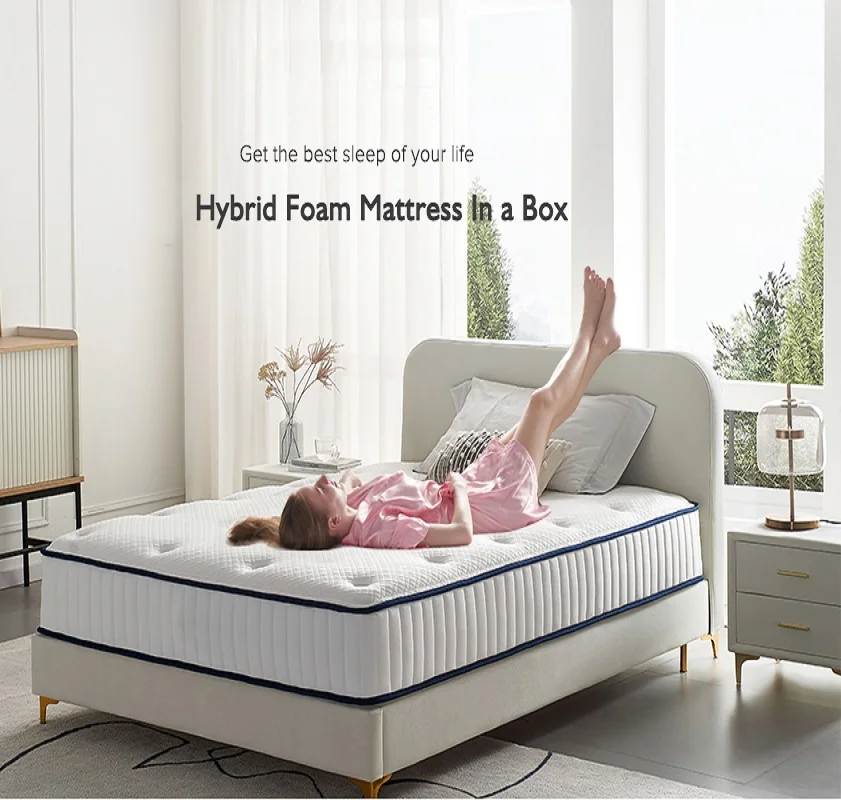 OEM/ODM modern comfortable 5D latex mattress Memory Foam Pocket Spring Roll Up Hotel Bed Mattress Hybrid Ultimate Firm mattress