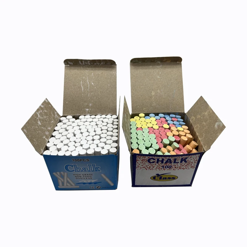 7.5*1*1 CM 100pcs High Quality Dust-free  School Student Teacher Office Colored And White Color Chalk
