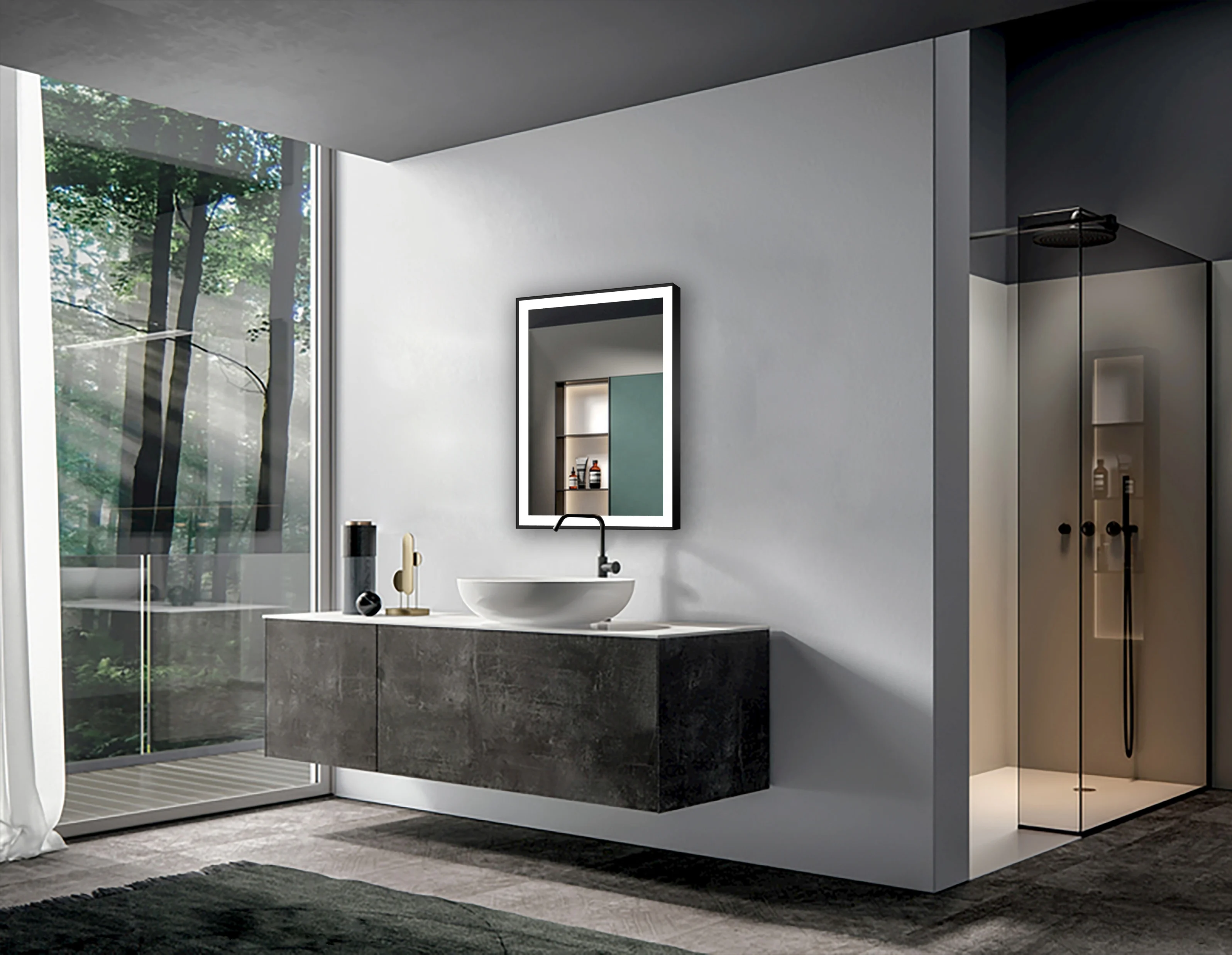 Smart LED Light Mirror - Touch Screen Vanity Mirror for Makeup and Bathroom Use