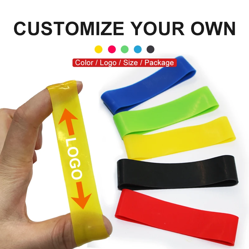 Custom Logo Exercise Fitness Natural Latex Set Of 5 Mini Strength Exercise Resistance Fingers Bands