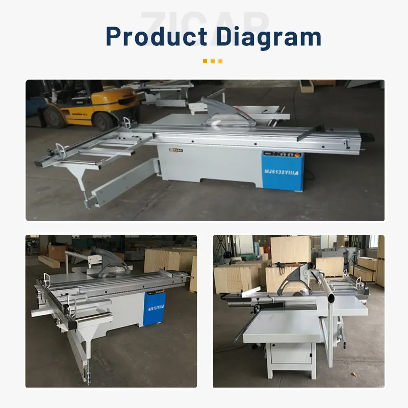 ZICAR automatic adjust the angle precision multifunctional sliding table saw wood panel cutting machine in furniture