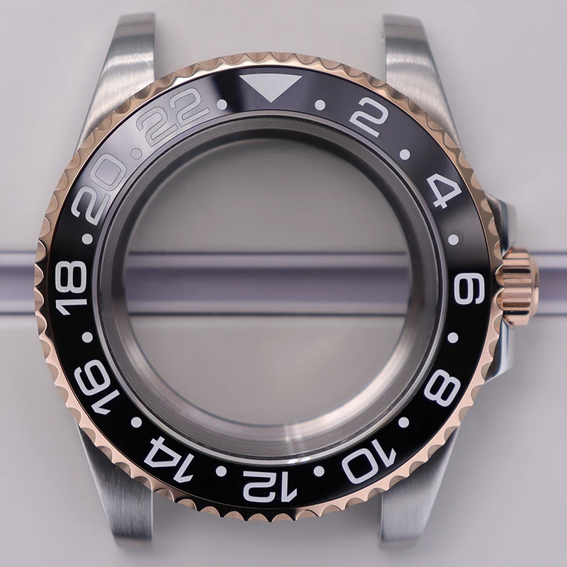 Fashion 40mm modified case full set of substitute gmt bezel insert watch parts For Seiko NH34 NH35 NH36 NH38 Movement dial 28.5