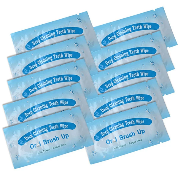 
tooth whitening mint adult teeth wipes customized pack 