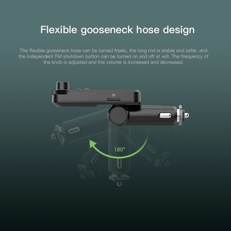 BT5.0 Wireless Transmisor FM for Car With Aux Port 1.8 inches display QC3.0 Charging FM Transmitter Car Treble Bass MP3 Player