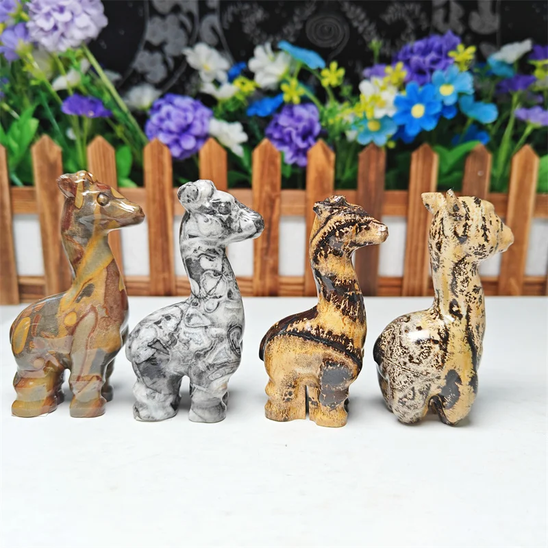 Wholesale Crystals Stones New Design Picture Jasper Animal Carvings Dog Cat Elephant Crystals Healing Stones For Gift
