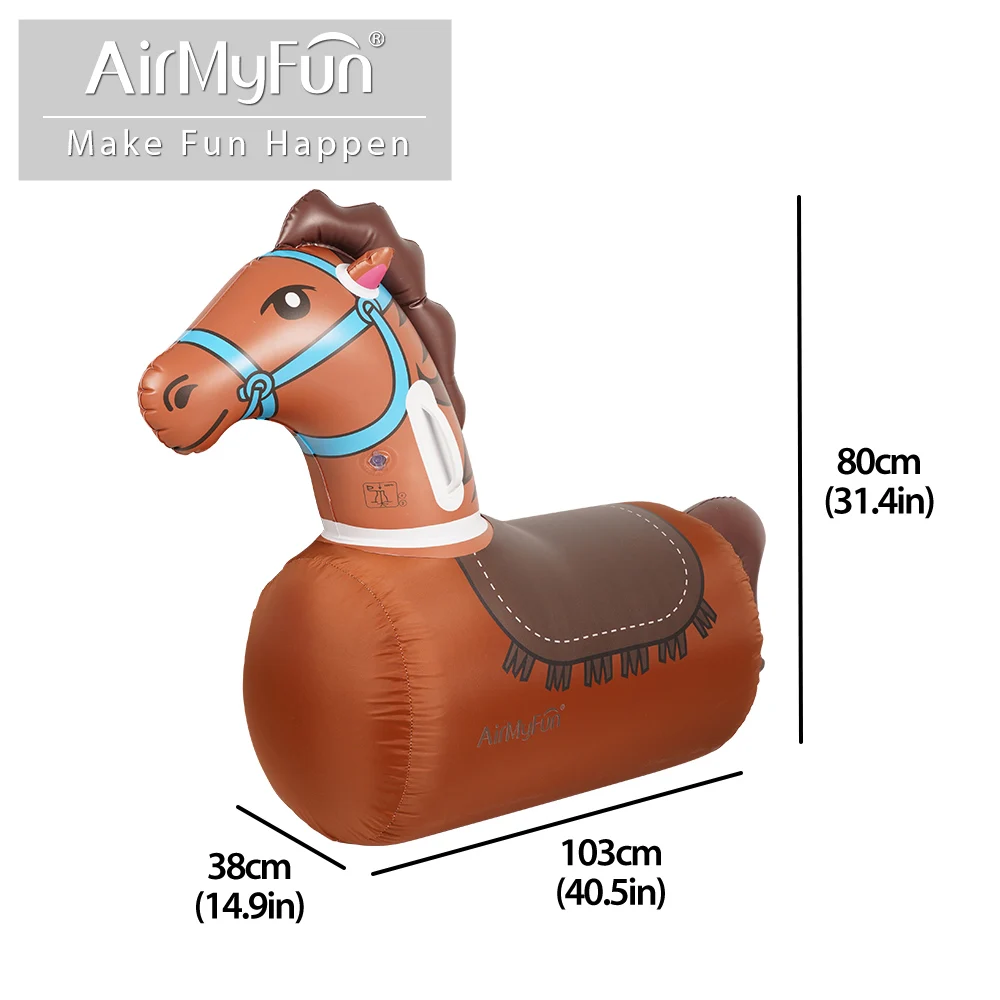 AirMyFun Hot Sale Custom PVC Tarp Inflatable Horse Racing Bouncing Pony Pvc Inflatable Jump Toys Horse For Kids