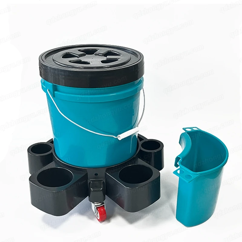 Plastic Clear Auto Cleaning Container 5 gallon detailing car wash bucket with detailing tools dirt trap bucket tool organizer