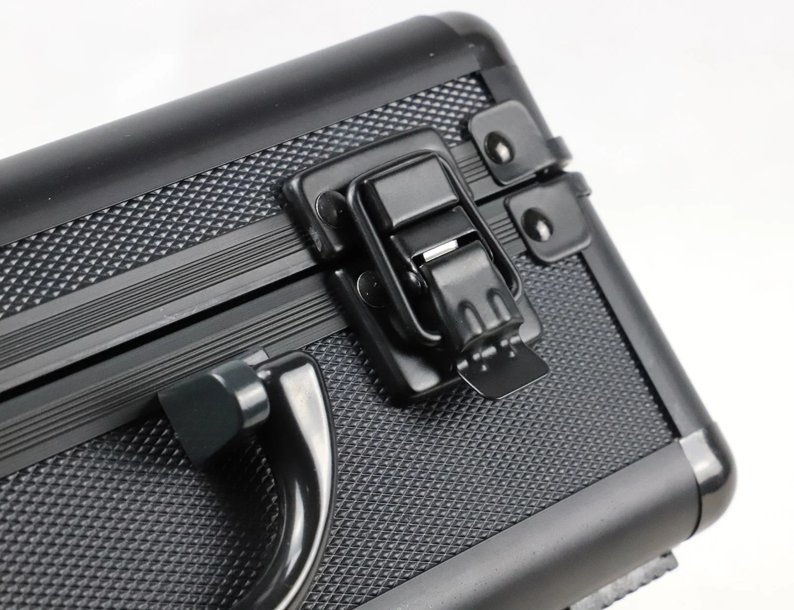 Black Small size Customized Portable Aluminum case with Pick&Pluck foam Insert Aluminum Briefcase