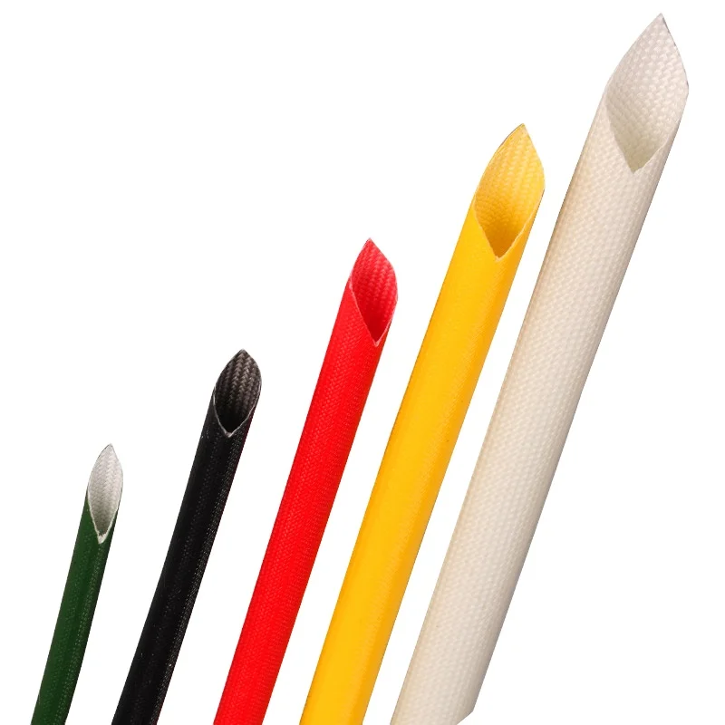 2.5KV 6.0MM Automotive Wire Insulation Silicone Glass fiber Braided Sleeve