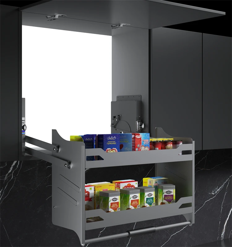 Kitchen Elevator System Tall Cabinet Elevator Lift Basket Kitchen Cabinet Pull Down Basket