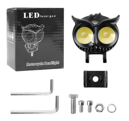 1 шт. двухцветные фары для мотоцикла, дизайн совы, 4 режима, вспомогательные прожекторы для мотоцикла, скутера, противотуманные фары, ходовые огни