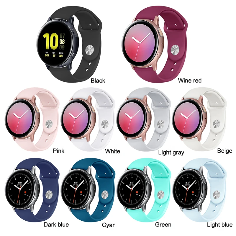 Rubber silicone rubber watch band 20 22mm compatible with smart galaxy active watch