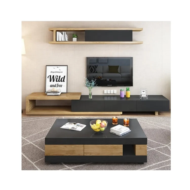 cheap tv stand modern  mdf modern style tv stand coffee center table living room furniture