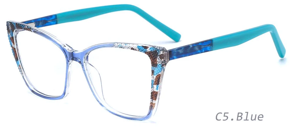 Modern spectacle frames women cat eye shape acetate temple TR90 eyeglasses
