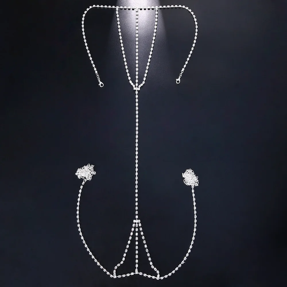 Sexy Crystal Tassel Waist Chain Bikini Lingerie Accessories Summer Rave Rhinestone Body Chain Dress Jewelry for Women