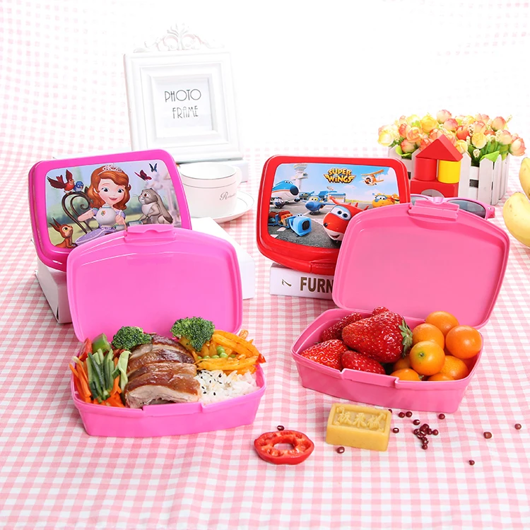 Cheap school children plastic storage food container sandwich lunch box kids