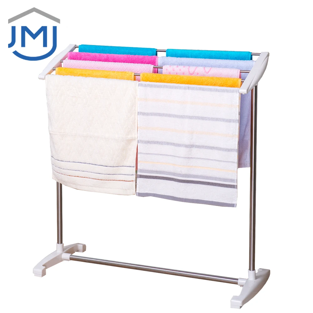 2021 JMJ Indoor Balcony Stainless Steel Stand Towel Shelf Bathroom Towel Rack