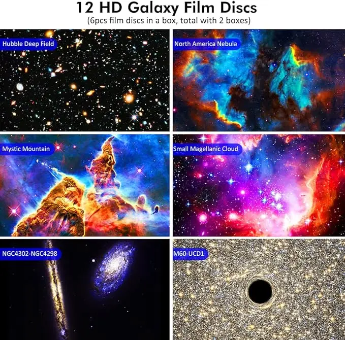 Star Planetarium Projector for Bedroom Ultra Clear Galaxy Night Light with 4K Replaceable 13 Galaxy Discs 360 Rotation Real Sky