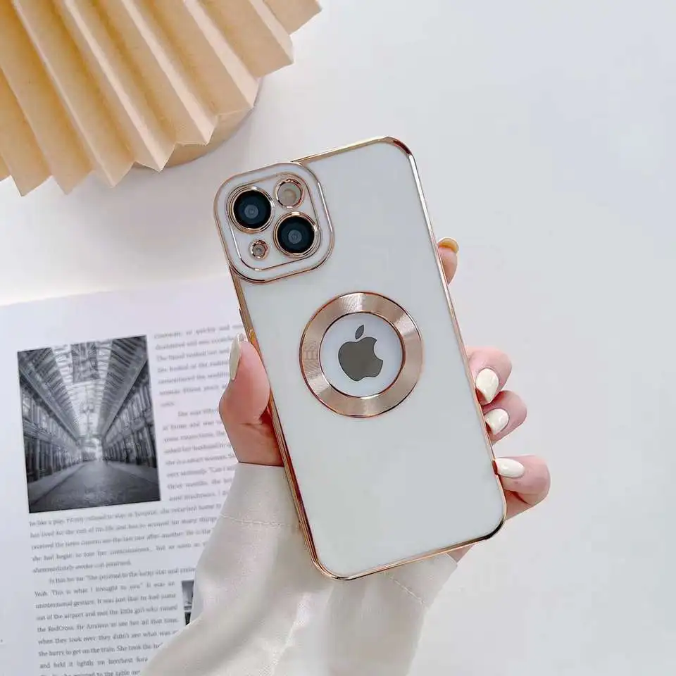 Luxury Soft Electroplated Phone Case for iPhone 14 Pro Max 13 12 11 XS X XR 7 8 Plus Hollow Out Silicone Cases Cover